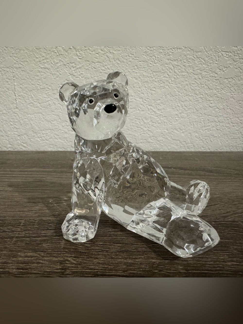 Clear Acrylic Bear Figurine - Transparent Accent